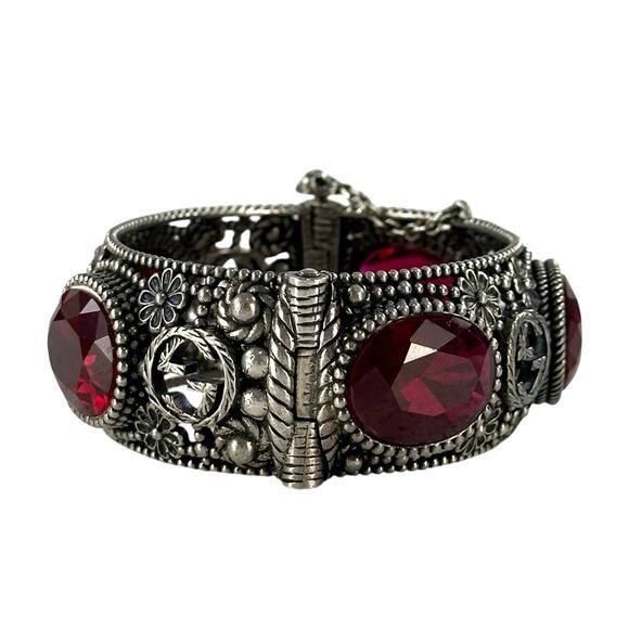 Gucci Interlocking Silver GG Cat Flower Bracelet - Picture 4 of 6